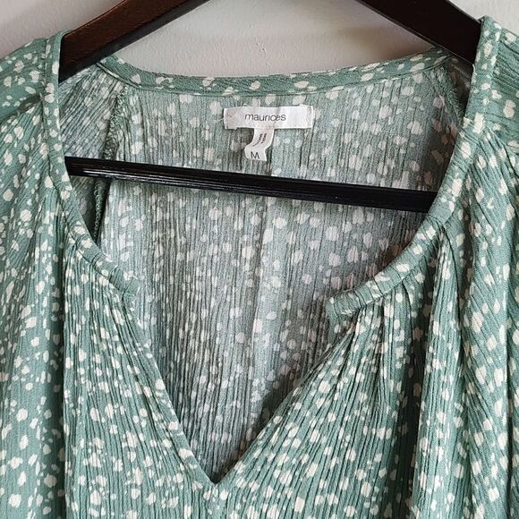 ‎Leopard Dot 3/4 Sleeve Size Medium Maurices Peasant Top - Picture 6 of 12